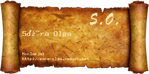 Sára Olga névjegykártya